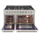 Kucht 48" KDF Series Pro Style Propane Ready Dual Fuel Range - Stainless Steel/White-Full stainless steel finish with a professional handle and classic silver metal control knobs for a premium, durable look