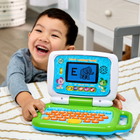 LeapFrog 2-in-1 LeapTop Touch-Learning laptop features a keyboard with letters A-Z and numbers 1-10, or swivel and transform it into a touch tablet