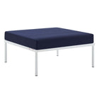 Modway Harmony Sunbrella Outdoor Patio Aluminum Ottoman - Navy-All-Weather Sunbrella Fabric