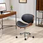 Vinsetto Low Back Armless Office Task Chair with Curved Seat - Black-Wide curve contoured seat with backrest makes you completely supported