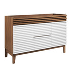Modway Render 48" Double Sink Compatible Bathroom Vanity Cabinet - White/Walnut-7