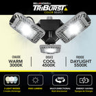 Bell+Howell TriBurst Colour Select LED Shop Light - 5500 Lumen-Adjustable Light Tones: The Triburst Color Select has 3 interchangeable light tones- Warm 3000k light, white 4500k light, and 5500k day light- allowing you to personalize your home and garage however you’d like.