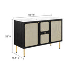 Modway Chaucer 48" Single Sink Bathroom Vanity - Black/White-Adjustable Shelves
