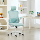 HOMCOM Ergonomic Office Chair with Headrest - Light Green-Adjustable seat height and tilt function for optimal comfort