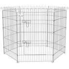 PawHut 36" H Foldable 8 Panel Dog Playpen - Black-Sets up quickly without tools FOR fast,simple installation