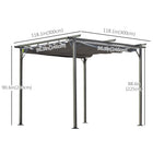 Outsunny Outdoor Retractable Pergola Canopy - 10' x 10' - Grey-Canopy equipped with drainage holes for water drainage 