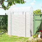 Outsunny Mini Greenhouse with Roll-up Door & Mesh Windows - 6' x 2' x 6.6' - White- Roll-up door is great for ventilating and managing plants
 