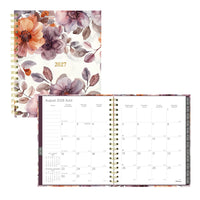 Blueline Monthly Planner - 9-1/4" H x 7"-1/4" W - Floral Design - Bilingual-17 Months, August to December