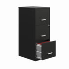 Hirsh 3-Drawer Vertical File Cabinet with Lock - Black-Cam lock secures top two drawers