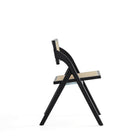 Manhattan Comfort Lambinet 20.87" Industry Chic Dining Folding Chair - Black and Natural Cane - Set of 4-Featuring Folding Capabilities. Perfect to Store Away When Not in Use
