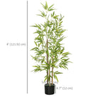 HOMCOM 4' Artificial Bamboo Tree for Indoor Home Decor - Green - 2 Pack-PE moss and cement soil are included, making them more stable and real 