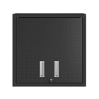 Manhattan Comfort Fortress Modern Garage Cabinet - 30" W x 30.3" H - Charcoal Grey-Floating Diamond Shape Textured Wall Garage Cabinet