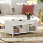 HOMCOM Lift Top Coffee Table with Storage - White-Colour: White Marble Grain