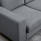HOMCOM Modern Three Seat Linen Upholstery Lounge Sleeper - Dark Grey-3 back and 3 seat cushion are included for added comfort   