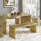 Modway Gridiron Medium Stainless Steel Bench - Gold-Gold-Coloured Design