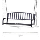 Outsunny 50" Porch Swing Chair with Chain Black-Solid steel construction provides support for up to 528lbs in total   