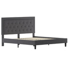 Flash Furniture Roxbury King Size Tufted Upholstered Platform Bed - Dark Grey Fabric-Panel Headboard