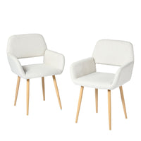 Homy Casa Office Visitor Chairs - Beige Fabric - 2 Pack-Ergonomic backrest designed to follow the natural spine curve.