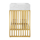 Modway Gridiron 24" Bathroom Vanity - White/Gold-Height-Adjustable Foot Pads