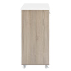 Modway Culinary Kitchen Cart With Towel Bar - Oak White-Full-Glide Drawers