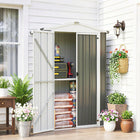 Outsunny Outdoor Storage Shed with Shelf - 4' x 1.3' - Light Grey-Includes a 44.5" shelf that holds up to 33 lbs for organized tool storage
