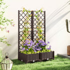 Outsunny Plastic Raised Garden Bed with Trellis - 32" x 16" x 48" -Lightweight, reliable PP material enhances portability and longevity
