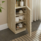 Modway Render Tall Narrow Faux Travertine Linen Storage Cabinet - Travertine-Adjustable Shelves
