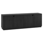 Hudson&Canal Fitzroy TV Stand for TV's up to 78" - Black Grain-Features four doors with enclosed cabinets and 4 shelves for ample storage