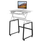 Rocelco 40" Deluxe Adjustable Height Desk Riser and Floor Stand Bundle - White/Black-8