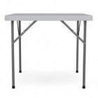 Flash Furniture 34" Square Granite Plastic Folding Table - White-220 lb. Static Load Capacity