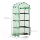 Outsunny 28" x 20" x 63" Portable Greenhouse with 4 Tier Shelves - Dark Green- Big enough to accommodate many plants and flowers
 