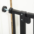 PawHut 41" Pet Gate with Walk Through Door - Black-Colour: Black