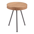 Zuo Stuart Side Table - Natural-Synthetic Rattan Weave 100% Polyethylene round shape tabletop