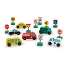 Melissa & Doug 15-Piece Wooden Vehicles and Traffic Signs Set-Includes skill-building play ideas
