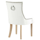 Modway Pose Performance Velvet Dining Chair - Ivory-Studded Nailhead Trim