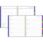 AT-A-GLANCE 2026-27 Badge Geometric Weekly/Monthly Planner - 11"x 9" - Purple - Bilingual-13 months of weekly/monthly academic planning