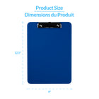Davis Group Plastic Clipboards - Letter Size - 9" W x 12" H - Blue - 6 Pack-Retractable hanging loop lets you hang clipboard
