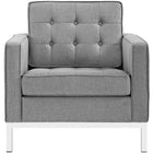 Modway Loft Upholstered Fabric Armchair - Light Grey-Non-Marking Foot Pads