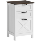 HOMCOM 3 Drawer Vertical Filing Cabinet with Silent Slides - Distressed White-Rustic farmhouse design enhances home office decor 
