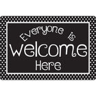 Ashley Productions Smart Poly Welcome Mat with Slip Resistant Backing - 15.5" x 23.5" - Black and White Dots Everyone is Welcome - 2 Pack-Brighten up your classroom with a burst of colour and creativity, while providing a comfortable and inviting space for students to gather and learn.