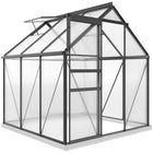 Outsunny 6' x 6' x 6.5' Polycarbonate Greenhouse - Grey- Spacious 6' x 6' x 6.5' greenhouse for growing flowers, vegetables, and fruits
 