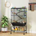 PawHut Large 5 Tier Rolling Hamster Cage with Storage Shelf-6.7" (17 cm) deep tray allows lots of bedding for burrowing