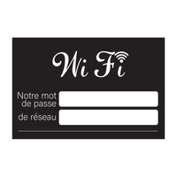 Cosco WiFi Password Sign - 6" x 4" - French Text-This rewritable WiFi password sign features French text to clearly share network information with French-speaking guests