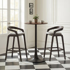 Zuo Troy Barstool - Dove Grey/Espresso - Set of 2-Dimensions: 20.5" L x 19.7" W x 37.0" H