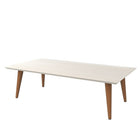 Manhattan Comfort Utopia 11.81" Rectangle Coffee Table, Off White and Maple Cream (89451)-Rectangular End and Accent Table for Living Room, Bedroom and Dining Room use.