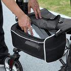 HOMCOM Folding Rollator Walker with Large Seat, Backrest and Bag - Black-Dual hand brakes and large wheels ensure a smooth, safe ride 
