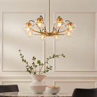 Modway Hanna 8-Light Chandelier - Clear/Gold-Ceiling Light Fixture