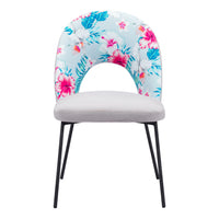 Zuo Torrey Dining Chair - Multicolor Print/Grey - Set of 2-Exquisite printed fabric and soft velvet fabric