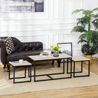 HOMCOM Nesting Coffee Table for Living Room - Natural Wood - 3 Pack-Nesting design can save a lot of space when not in use