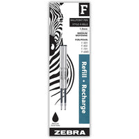 Zebra F-Refill Medium Poin - Black - 2 Pack-Ball Point Pen Refill, Black Ink